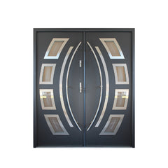 WDMA Modern Main Metal Front Door Iron Doors Double Entrance Design