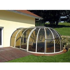 China WDMA polycarbonate swimming pool cover roof retractable Aluminum Sunroom 