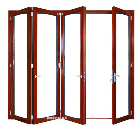 wood grain aluminum folding glass door film on China WDMA