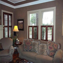 wooden shutter blades cheap cafe style half window plantation shutters on China WDMA