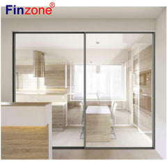 worldwide fancy trend soundproof light slide moving thermal break bridge aluminum slim frame sliding door with glass on China WDMA